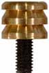 Button jagged cleaning tip, .50 caliber, brass, 10-32 thread